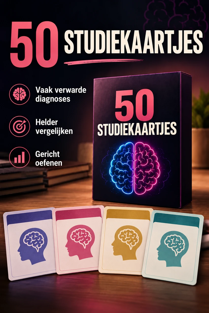 50 flashcards: diagnostische paren die vaak verward worden in psychopathologie