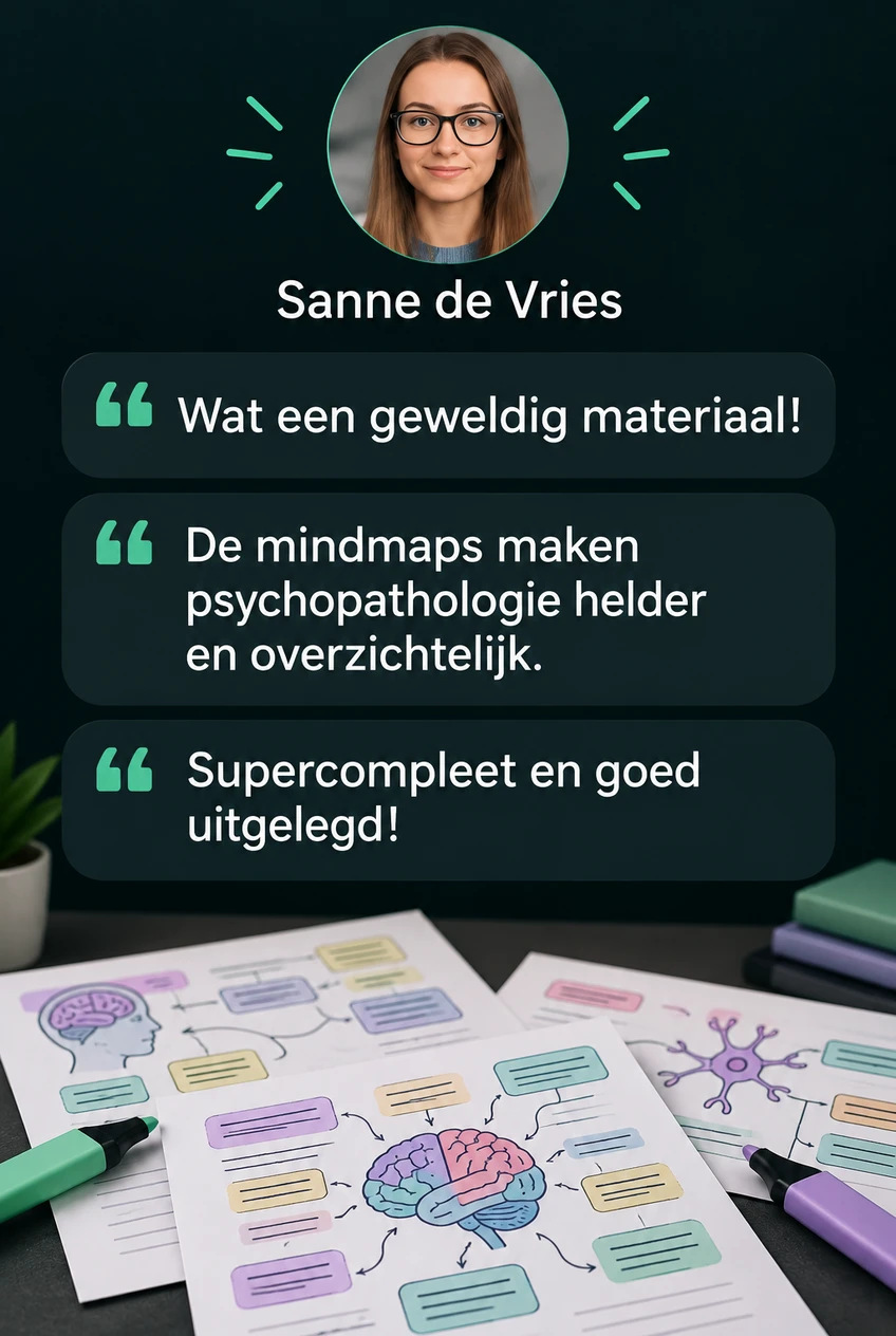 Review van studente Emma de Jong over de mindmaps psychopathologie